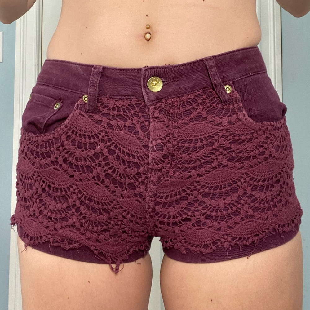 Lace Front High Waisted Shorts